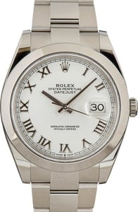 Rolex Datejust 41 Ref 126300 White Dial