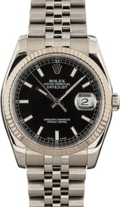 PreOwned Rolex Datejust 116234 Black Dial