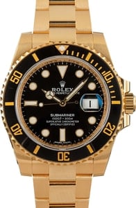 Rolex Submariner 116618 18k Yellow Gold Black Dial