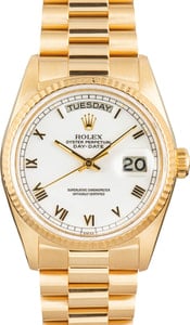 Rolex Day-Date Ref 18038 White Roman Dial