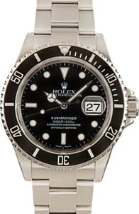 Used Rolex Submariner 16610T Black Dial