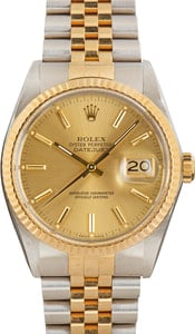 Pre-Owned Rolex Two-Tone Datejust 16013 Champagne