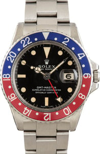 Vintage Rolex GMT-Master ref 1675 Stainless Steel Pepsi