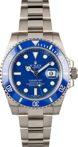 Rolex Submariner Date 'Smurf' 18K White Gold Blue Dial Blue Bezel 1166 -  Filigree Jewelers