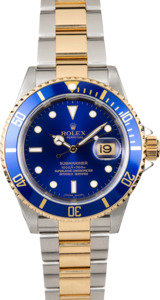 Rolex Blue Submariner 16613 No Holes Case