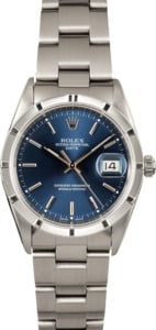 Rolex Date Stainless 15210 Blue Index Dial
