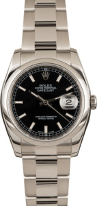 Pre-Owned Rolex Datejust 116200 Black Luminous Dial