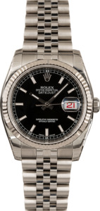 Unworn Rolex Datejust 116234 Black Index Dial