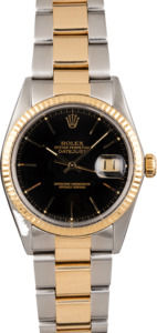 Used Rolex Datejust 16013 Black Dial Two Tone Oyster