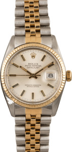 Pre Owned Rolex Datejust 16013 Two Tone Silver Dial