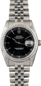 Rolex Datejust 16220 Steel Jubilee with Black Dial