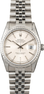 Rolex Datejust 16220 Silver Tapestry Index Dial