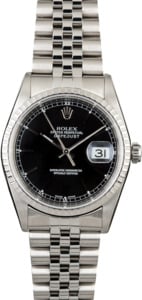 Rolex Datejust 16220 Steel Jubilee Black Dial