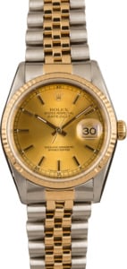 Rolex Datejust 16233 Mens Two Tone Champagne Dial