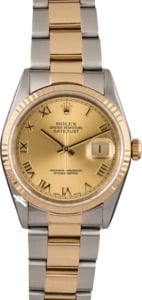 Pre-Owned Rolex Datejust Champagne Roman Dial 16233 36MM