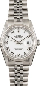 Pre Owned Rolex Datejust 16234 White Roman Dial