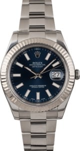 PreOwned Rolex Datejust 116334 Blue Luminous Dial 41MM