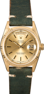 Rolex President 18238 18k Yellow Gold Fluted Bezel