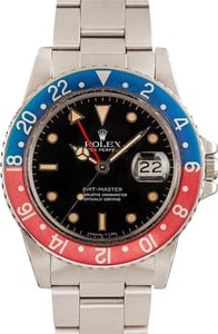 Vintage Rolex GMT-Master 16750 Stainless Steel Pepsi