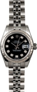 Rolex Ladies Datejust 179174 Black Diamond Dial