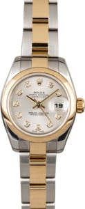 Rolex Datejust 179163 Silver Diamond Dial