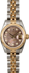 Rolex Ladies Datejust 179173 Black MOP Diamond Dial