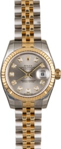 Unworn Rolex Lady Datejust 179173 Slate Diamond Dial