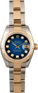 Rolex Datejust 179173 Blue Vignette Diamond Dial