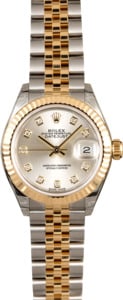 Unworn Rolex Lady Datejust 279173 Silver Diamond Dial