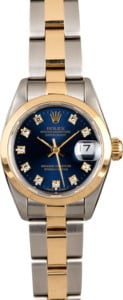 Ladies Rolex Datejust 69163 Blue Diamond Dial