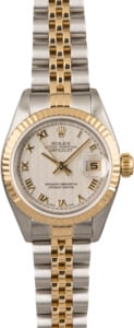 Ladies Rolex Datejust 79173 Ivory Pyramid Roman Dial