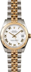 Rolex Datejust 178273 Mid-Size White Roman