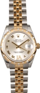 Mid-Size Rolex Datejust 178343SRDJ Diamond Bezel