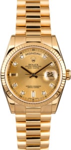 Men's Rolex President 118238 Champagne Diamond Dial