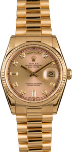 Pre-Owned Rolex 118238 President Pink Diamond Dial