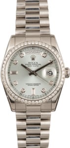 Rolex Platinum President 118346 Diamond Dial & Bezel T