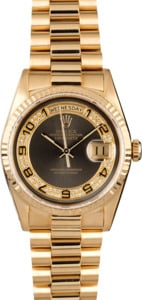 Rolex President 18308 Bark Finish Bezel with Diamonds