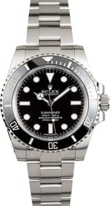 PreOwned Rolex No Date Submariner 114060 Black Dial