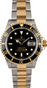 PreOwned Rolex Submariner 16613 Gold Thru Clasp