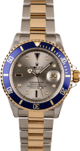 Rolex Submariner 16613 Serti Diamond & Sapphire Dial