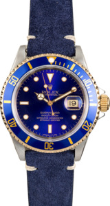 Rolex Submariner Two Tone 16613 Leather Strap