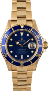 Used Rolex Submariner 16618 Blue Dial