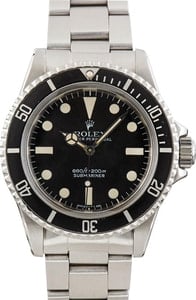 Vintage Rolex Submariner Ref 5513 Steel Oyster