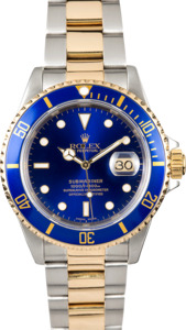 Rolex Submariner Two-Tone Blue Face 16613