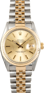 Rolex Two-Tone Datejust Champagne 16013