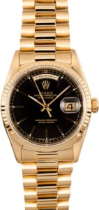 Rolex President Gold Day Date 18238 Black Index