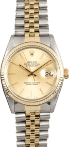 Two-Tone Rolex Datejust 16013 100% Authentic