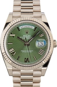 Rolex Day-Date 40 Ref 228239 Olive Green Roman Dial