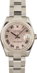 Rolex Datejust 31MM Mid-Size Stainless Steel Pink Roman Dial, B&P (2014)