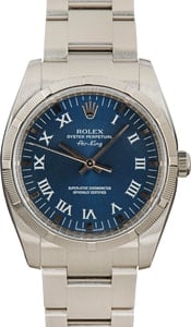 Pre-Owned Rolex Air King 114210 Blue Dial